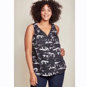 Modcloth Dinosaur Sleeveless Top